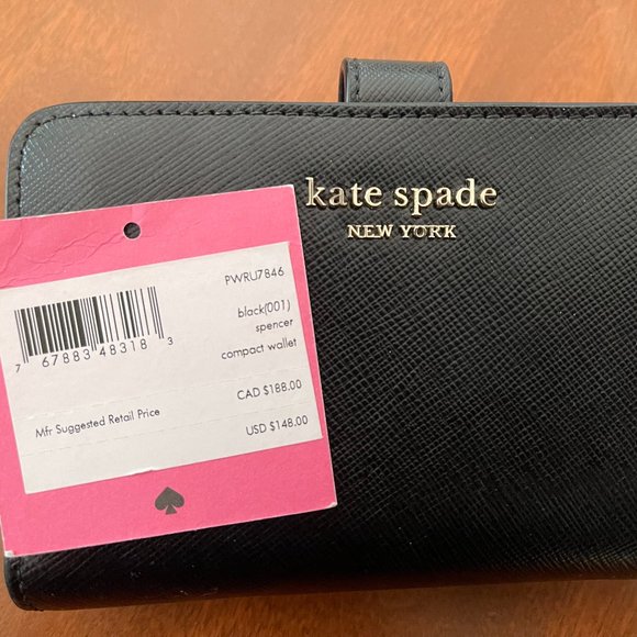 kate spade compact wallet pink and black - Picture 7 of 7